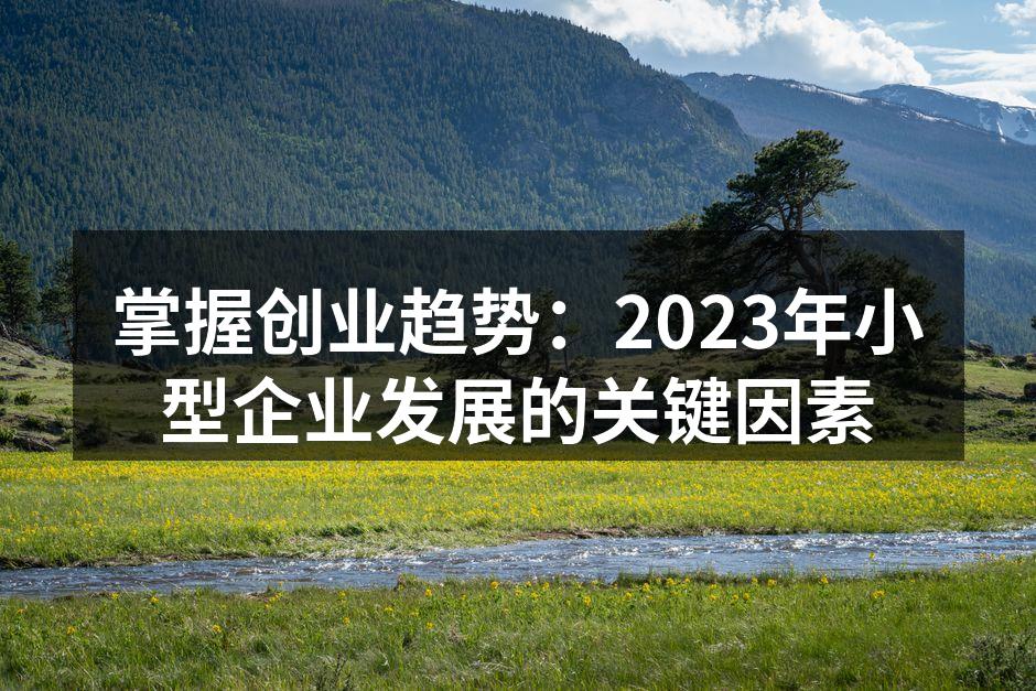 掌握创业趋势：2023年小型企业发展的关键因素